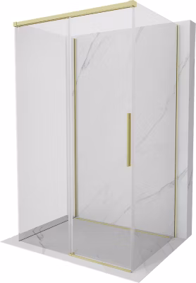 Mexen Rox-3S cabine de douche à trois parois coulissante 90 x 100 cm, transparent, or brossé – 8C2-090-100-55-00-3S