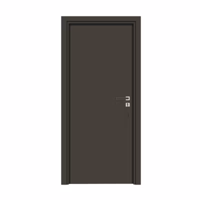 Bloc-porte pose fin de chantier collection PREMIUM Miro, H.204 x l.73 cm, aspect cuir basalte, réversible