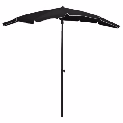 vidaXL Parasol de jardin avec mât 200×130 cm Noir
