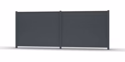 Kit clôture aluminium Gris anthracite – Hauteur 100 cm – Long 16 m – lames pleines – poteaux à sceller