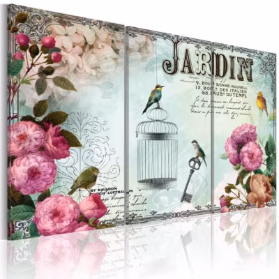 Tableau Vintage Jardin 60×40 cm