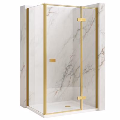 Cabine De Douche Rea Atlas Brush Gold 80X90 Right