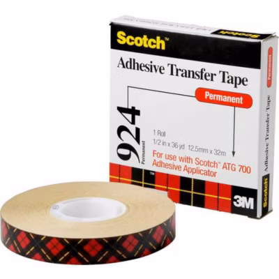 3M ATG 924 Film adhésif transparent 19 mm x 55 m, rouleau 1 pc