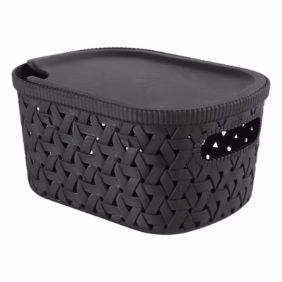 Panier Tressy en plastique noir 2,3L – Noir- 5five