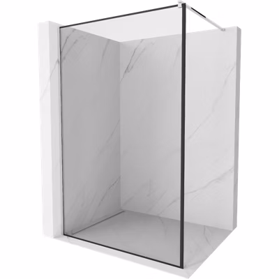 Mexen Kioto paroi de douche Walk-in 70 x 200 cm, cadre noir 8 mm, chrome – 800-070-101-01-70