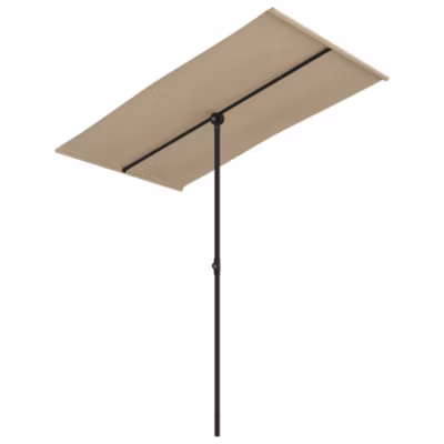 Parasol d&rsquo;exterieur avec mât en aluminium aluminium taupe Helloshop26
