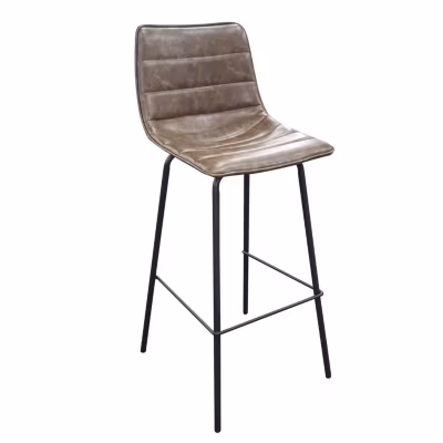 Chaise de bar en velours avec pieds en métal BROOKLYN