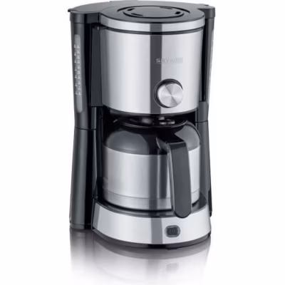 Machine a Cafe – Cafetiere Electrique  filtre isotherme SEVERIN KA4845 – 8 tasses – 1 L – 1 000 W – Sélecteur d&rsquo;arôme – Inox/Noir