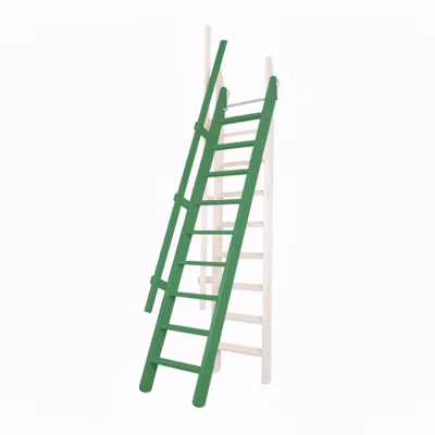 Escalier de meunier: 55cm de large – Hauteur à franchir 3m – Couleur : Vert Opale (RAL 6026) – MSP/R6026