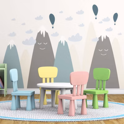 Stickers enfant montagnes scandinaves ayaka 120 x 180 cm