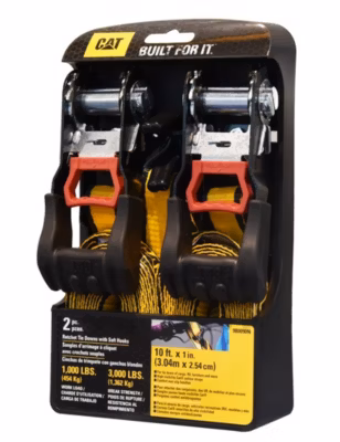 LOT DE 2 SANGLES D&rsquo;ARRIMAGE A CLIQUET CATERPILLAR
