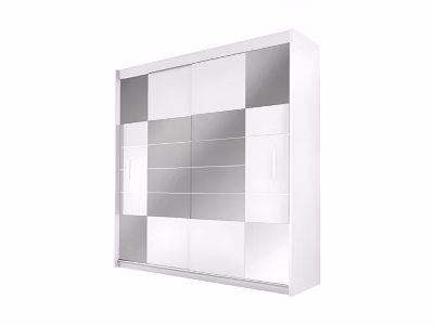Armoire 2 portes coulissantes – Avec miroir – L203 cm – Blanc – ROVINJA