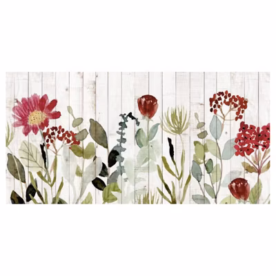 Brise vue imprimé AQUARELLA FLORA, H.1.5 x L.3 m, 100% occultant, Made in France par Scenolia + kit de fixation offert