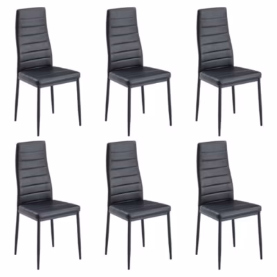 Lot de 6 chaise teeno interieur non empilable non pliable en fer H. 97 cm noir