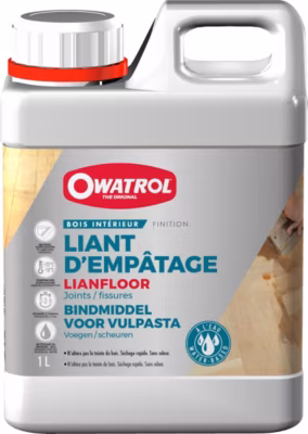 Liant d’empâtage pour joints, trous, fissures – Parquet, escalier… Owatrol LIANFLOOR  2.5 litres