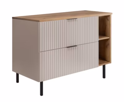 Meuble vasque, Cachemire / Chêne Craft + poignée noire, 100 x 77 x 46 cm