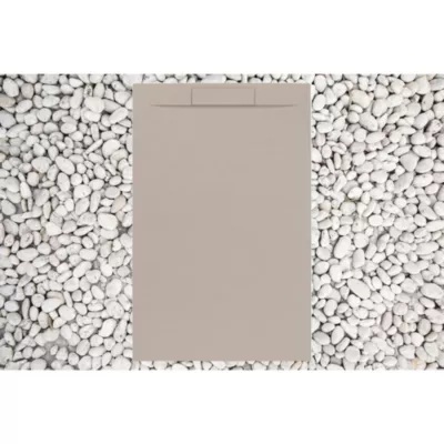 Receveur de Douche 75X100 cm Moka RAL 1019 Ligne Vulcano PLUS En Résine et Poudre de Marbre avec grille en RÉSINE DE MARBRE