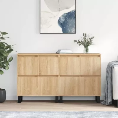 vidaXL Buffets 2 pcs chêne sonoma bois d&rsquo;ingénierie 3190184