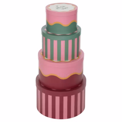 Lot de 4 boîtes Cherie rouge 25x15cm – Atmosphera