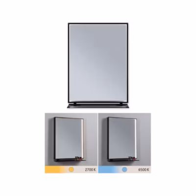 Miroir lumineux LED Miro IP44 Tunable White 180lm 230V 11W Miroir, Noir mat