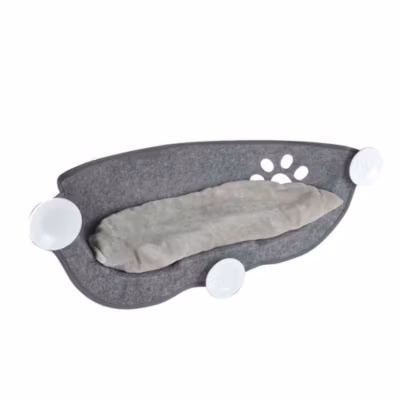Hamac de fenêtre pour chat – Feutrine – Love Story – couchage animaux Anthracite Anthracite 67×25 cm