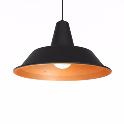 LUMICOM – DUNA Suspension, 1XE27, max 42W, métal, noir mat/feuille cuivre, D.45cm