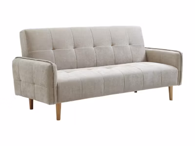 Canapé 3 places convertible clic-clac en tissu beige SONIATA