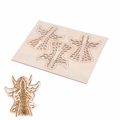 Puzzle 3D à Personnaliser « Ange de Noël » 9cm Naturel