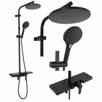 Kit De Douche Rea Santos Black 13,5X40X117Cm