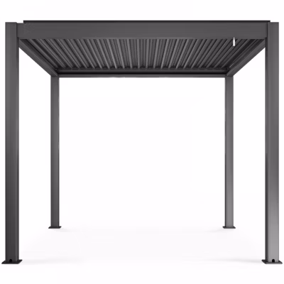 Pergola bioclimatique autoportée gris 3 x 3 x 2.57 m  Oviala