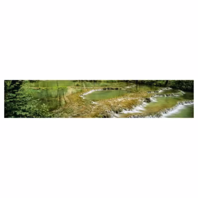 Brise vue imprimé BEAUME LES MESSIEURS, H.1 x L.5 m, 100% occultant, Made in France par Scenolia + kit de fixation offert