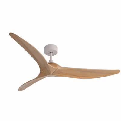 Samourai – Super destratificateur et ventilateur DC 152 cm  blanc pales bois clair idéal 80 à 100 m²