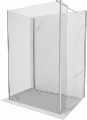 Mexen Kioto paroi de douche Walk-in 115 x 110 x 30 cm, transparent, nickel brossé – 800-115-110-221-97-00-030
