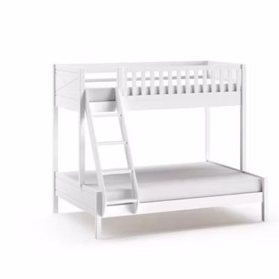 Lit superpose 90-140×200 sommier inclus Vipack Scott Blanc