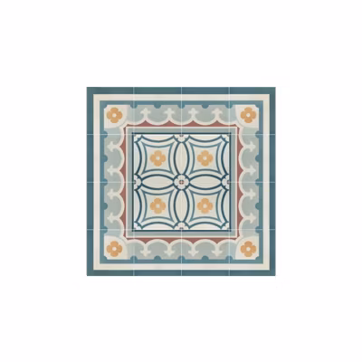 Carrelage sol / mur effet ciment motif floral coloré 20×20 cm – CAPRICE SAINT TROPEZ
