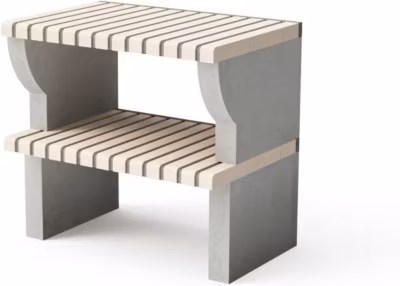 MOVELAR-Tréteau latéral module Bailen Plus pour Barbecue en Béton Préfabriqué (Beige, Gris-86,5X58X58cm)-Extérieur