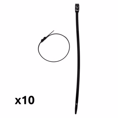 Lot de 10 colliers de câblage 9x 350mm – Noir – Zenitech