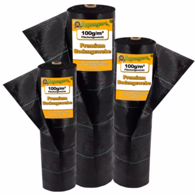 140 m² tissu de sol, bâche anti-mauvaises herbes, 100 g, 2 m , noir Aquagart