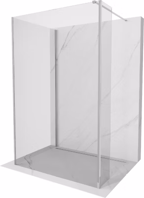 Mexen Kioto paroi de douche Walk-in 100 x 75 x 40 cm, transparent, chrome – 800-100-075-221-01-00-040