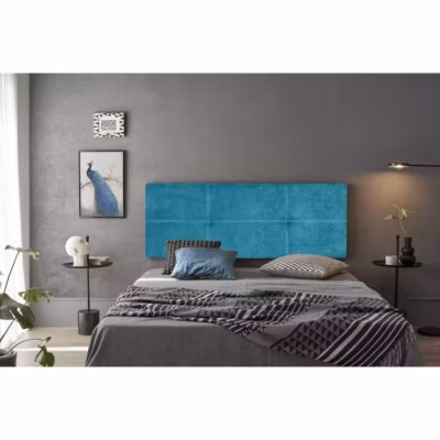 Tête de lit – ECCOX – Dalia – Tissu Aqualine – Turquoise – 145 cm – Rembourrée
