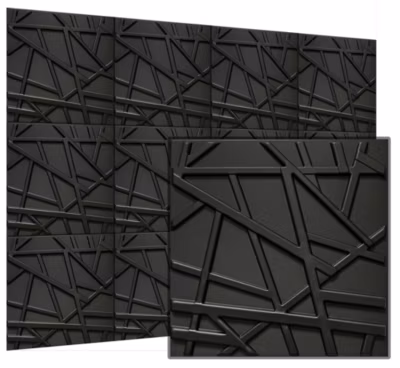 Panneaux de plafond et panneaux muraux Decoratif 3D Line Noir 8m² / 32pièces