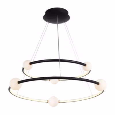 Italux Lausanne – Suspension LED moderne noir, rose, blanc chaud 3000K 4600lm dimmable