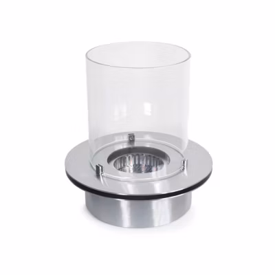 Brûleur éthanol pour cheminée 3 L, en acier inoxydable et verre trempé D35 cm