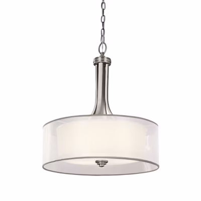 Grande suspension à 4 ampoules Elstead Lacey, étain antique, E27