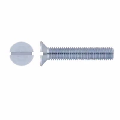 200 Vis Métaux Tête Fraisée Fendue 8 x 35 mm – DIN 963 – Zingué blanc – D-Work