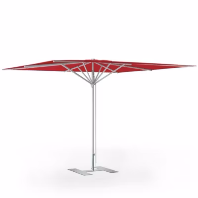 Parasol de terrasse complet Prémium Rouge 300 x 300 Armature Gris