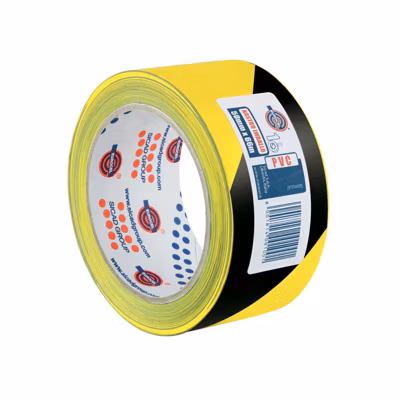 Ruban adhésif noir et jaune PVC 350 50 mm x 66 m – EUROCELL – PE07PA0035