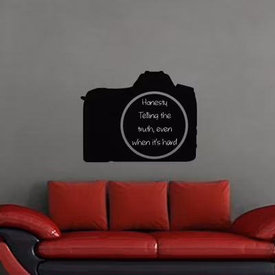 Sticker ardoise tableau noir – stickers muraux adhésif effaçable – DESIGN APPAREIL PHOTO – 75x95cm
