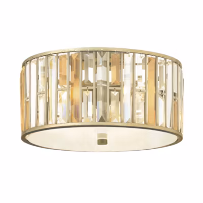 Elstead Gemma – Plafonnier à 3 Lumières, Feuille d&rsquo;Argent, E27