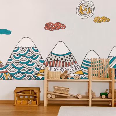 Stickers enfant montagnes scandinaves frederika 120 x 180 cm